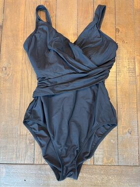 Lands' End Black One-Piece Swimsuit